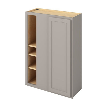 30"W x 42"H Universal Blind Corner Wall Cabinet with Single Door and Three Shelves in Hatteras Pebble Grey