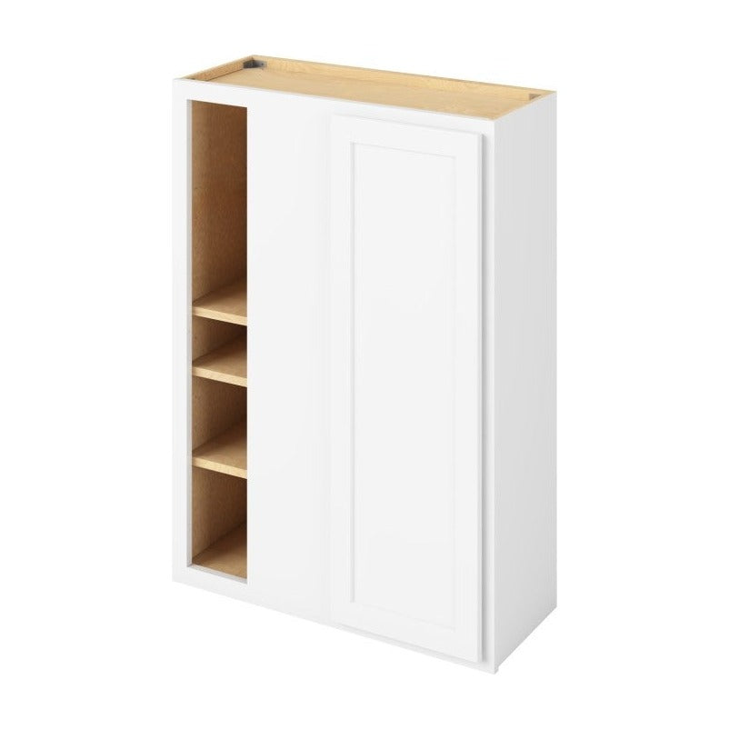 30"W x 42"H Universal Blind Corner Wall Cabinet with Single Door and Three Shelves in Hatteras Polar White