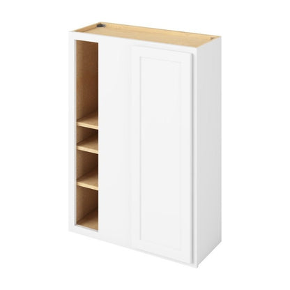 30"W x 42"H Universal Blind Corner Wall Cabinet with Single Door and Three Shelves in Hatteras Polar White