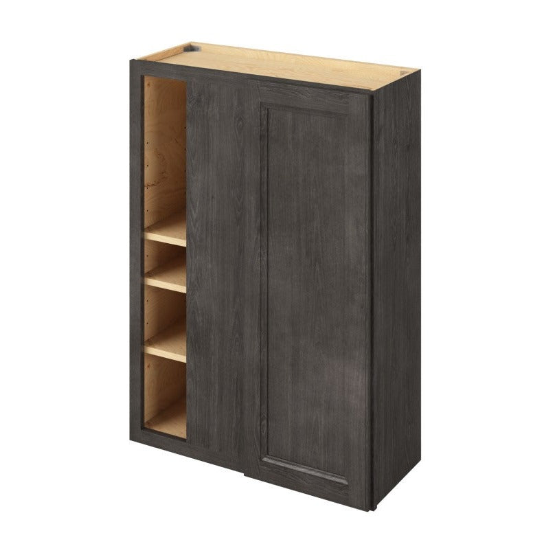 30"W x 42"H Universal Blind Corner Wall Cabinet with Single Door and Three Shelves in Maui Slate