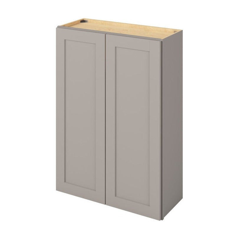 30"W x 42"H Wall Cabinet with Double Doors and Three Shelves in Catalina Pebble Grey