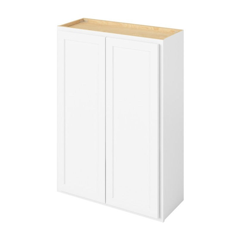 30"W x 42"H Wall Cabinet with Double Doors and Three Shelves in Hatteras Polar White