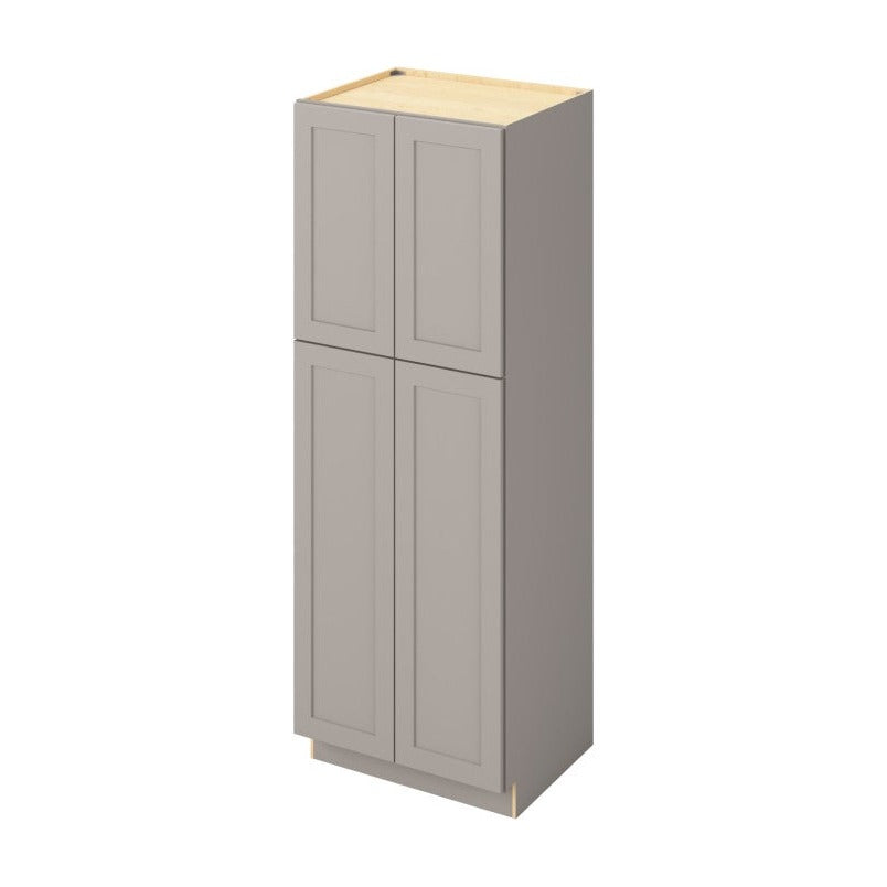 30"W x 84"H Pantry Cabinet with Four Doors and Six Shelves in Catalina Pebble Grey