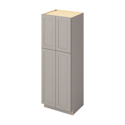 30"W x 84"H Pantry Cabinet with Four Doors and Six Shelves in Catalina Pebble Grey