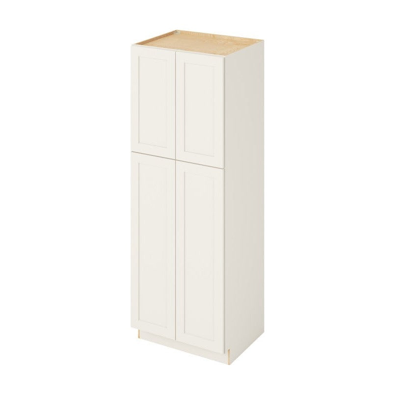 30"W x 84"H Pantry Cabinet with Four Doors and Six Shelves in Catalina Shell White