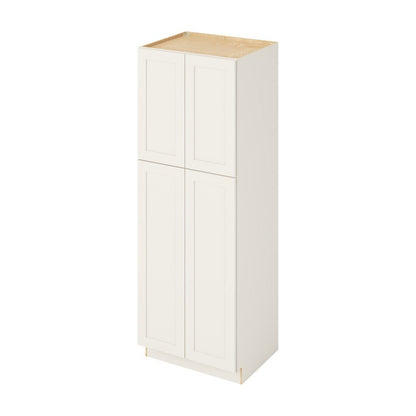30"W x 84"H Pantry Cabinet with Four Doors and Six Shelves in Catalina Shell White