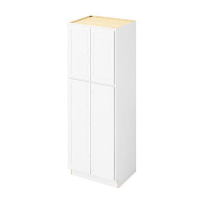30"W x 84"H Pantry Cabinet with Four Doors and Six Shelves in Hatteras Polar White