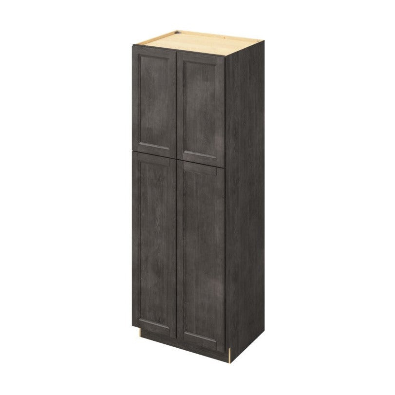 30"W x 84"H Pantry Cabinet with Four Doors and Six Shelves in Maui Slate