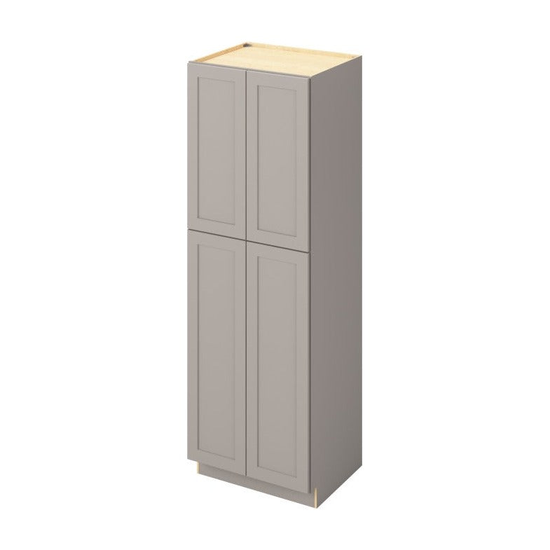 30"W x 90"H Pantry Cabinet with Four Doors and Six Shelves in Catalina Pebble Grey