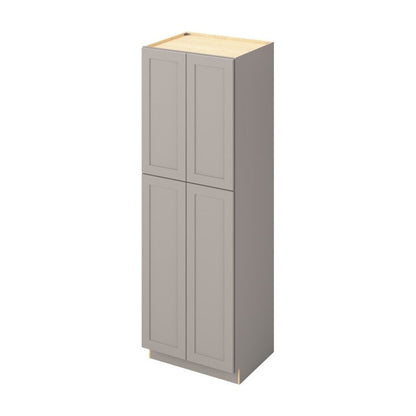 30"W x 90"H Pantry Cabinet with Four Doors and Six Shelves in Catalina Pebble Grey