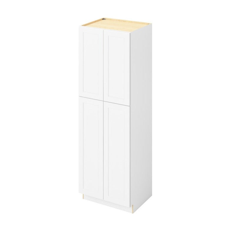 30"W x 90"H Pantry Cabinet with Four Doors and Six Shelves in Catalina Polar White