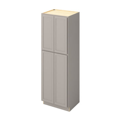 30"W x 90"H Pantry Cabinet with Four Doors and Six Shelves in Hatteras Pebble Grey