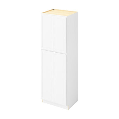 30"W x 90"H Pantry Cabinet with Four Doors and Six Shelves in Hatteras Polar White