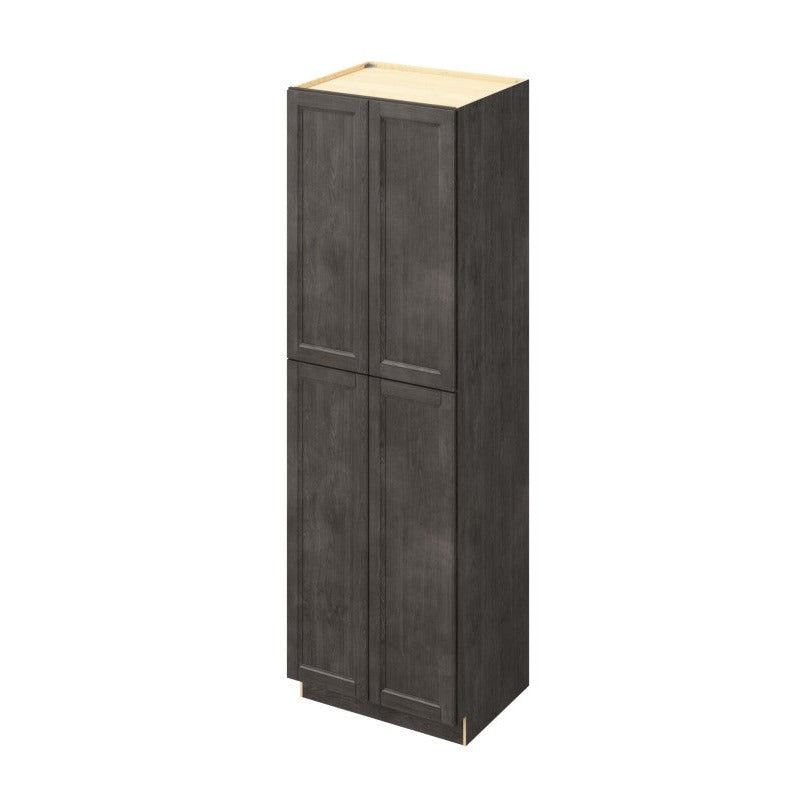 30"W x 96"H Pantry Cabinet with Four Doors and Six Shelves in Maui Slate
