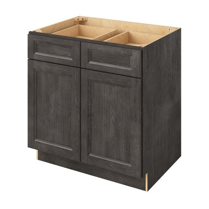 33"W Base Cabinet with Double Doors and Double Drawers in Maui Slate