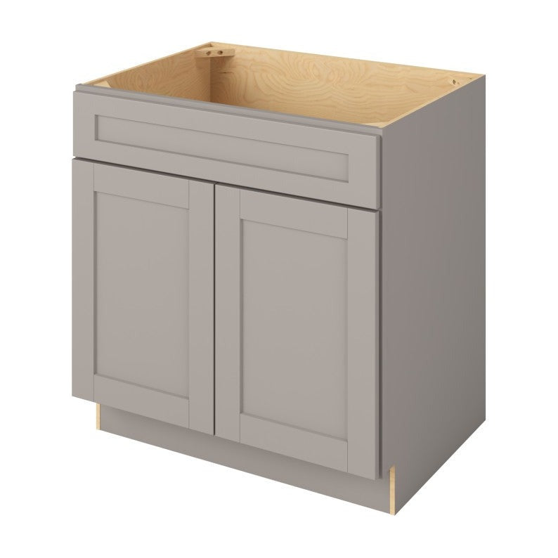 33"W Sink Base Cabinet with Double Doors in Catalina Pebble Grey