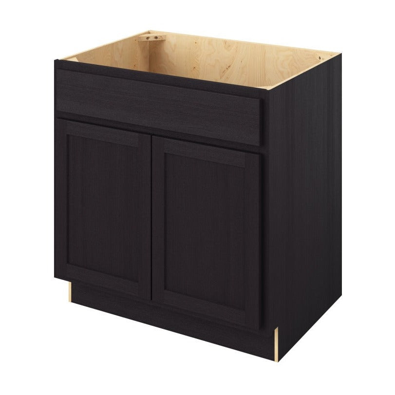 33"W Sink Base Cabinet with Double Doors in Hatteras Espresso