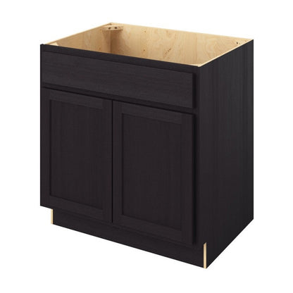 33"W Sink Base Cabinet with Double Doors in Hatteras Espresso