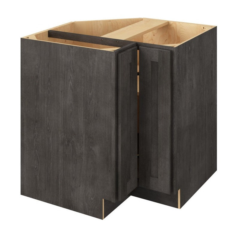 33"W Universal Corner Base Cabinet with Double Doors and One Shelf in Catalina Slate