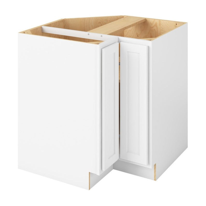 33"W Universal Corner Base Cabinet with Double Doors and One Shelf in Hatteras Polar White