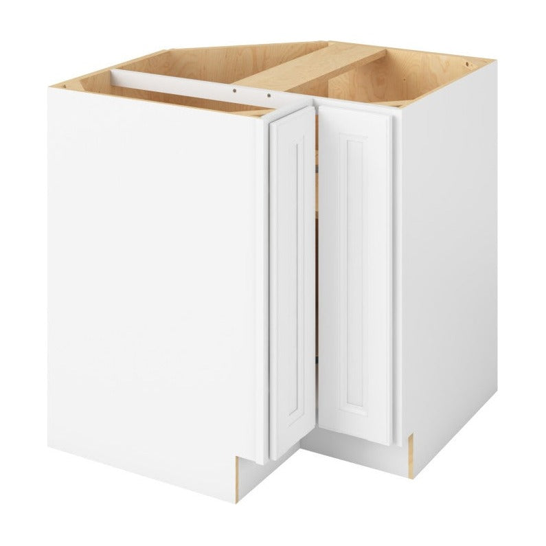 33"W Universal Corner Base Cabinet with Double Doors and One Shelf in Maui Polar White