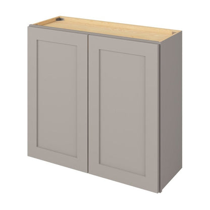 33"W x 24"H Wall Cabinet with Double Doors and One Shelf in Catalina Pebble Grey