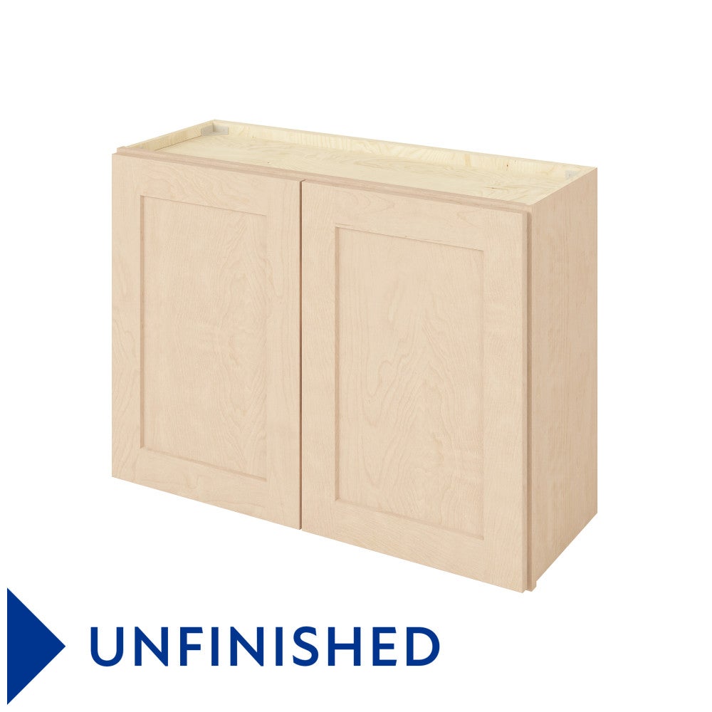 33"W x 24"H Wall Cabinet with Double Doors and One Shelf in Catalina Unfinished