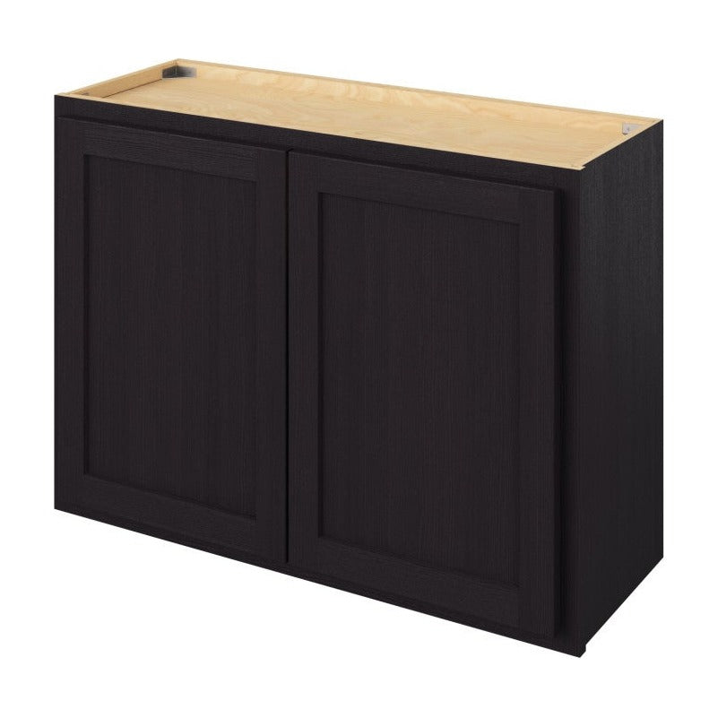 33"W x 24"H Wall Cabinet with Double Doors and One Shelf in Hatteras Espresso