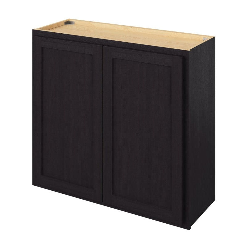 33"W x 30"H Wall Cabinet with Double Doors and Two Shelves in Hatteras Espresso