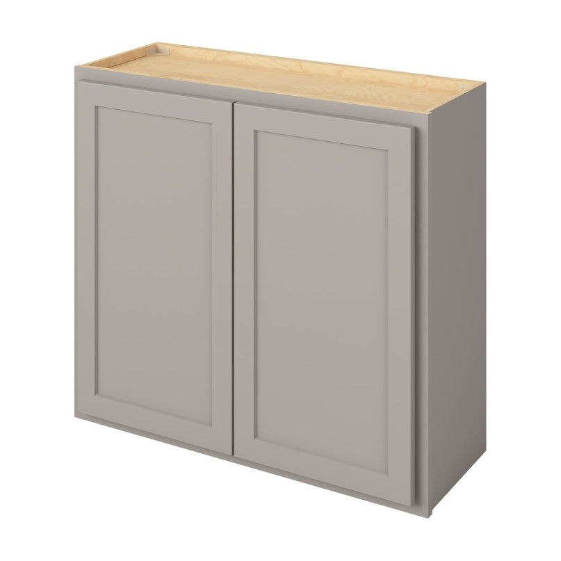 33"W x 30"H Wall Cabinet with Double Doors and Two Shelves in Hatteras Pebble Grey