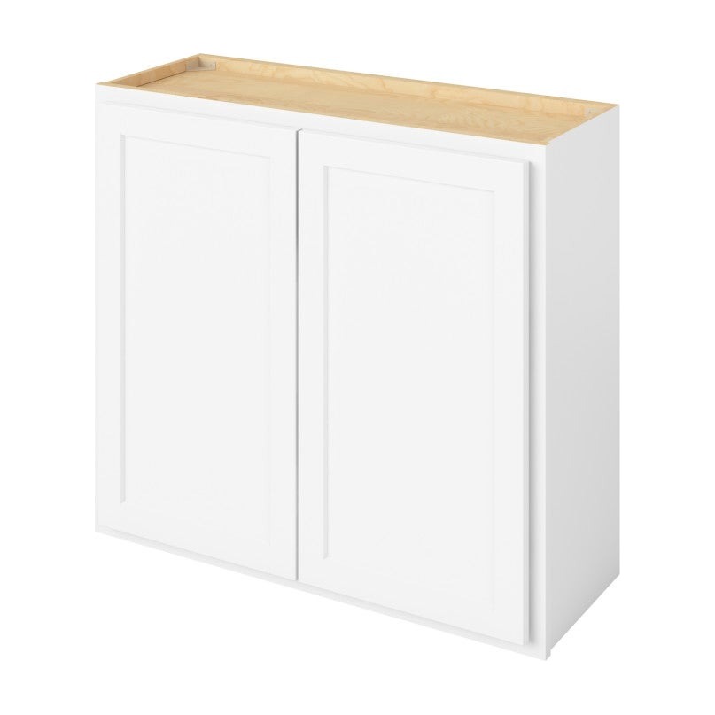 33"W x 30"H Wall Cabinet with Double Doors and Two Shelves in Hatteras Polar White