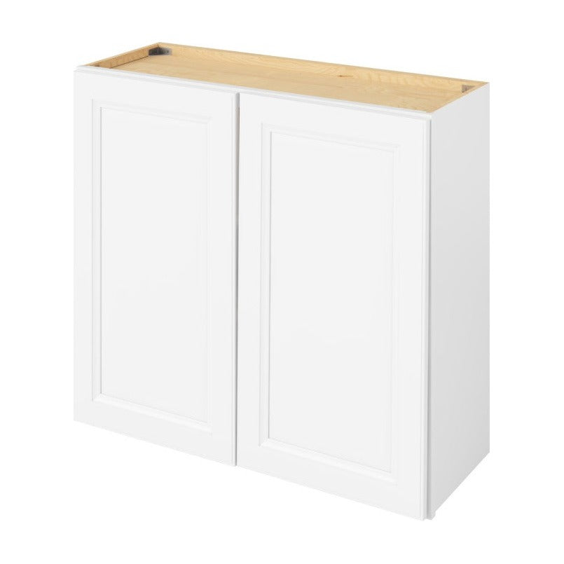 33"W x 30"H Wall Cabinet with Double Doors and Two Shelves in Maui Polar White