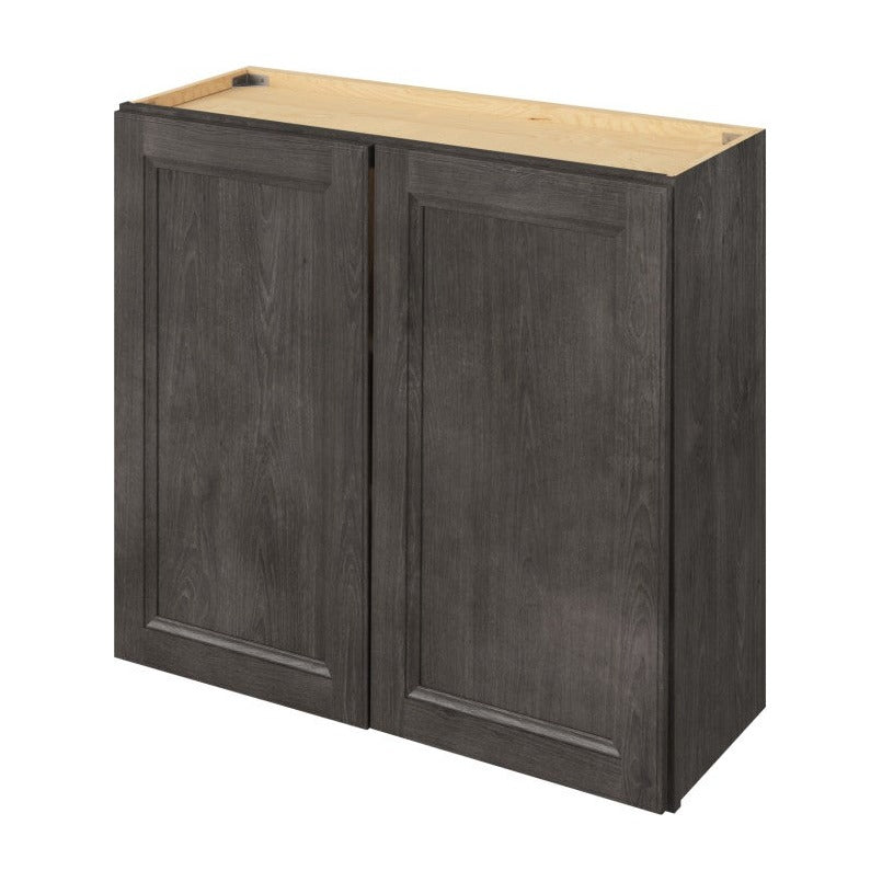 33"W x 30"H Wall Cabinet with Double Doors and Two Shelves in Maui Slate