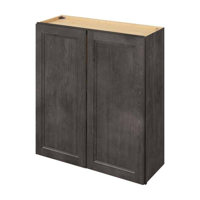 33"W x 36"H Wall Cabinet with Double Doors and Two Shelves in Maui Slate
