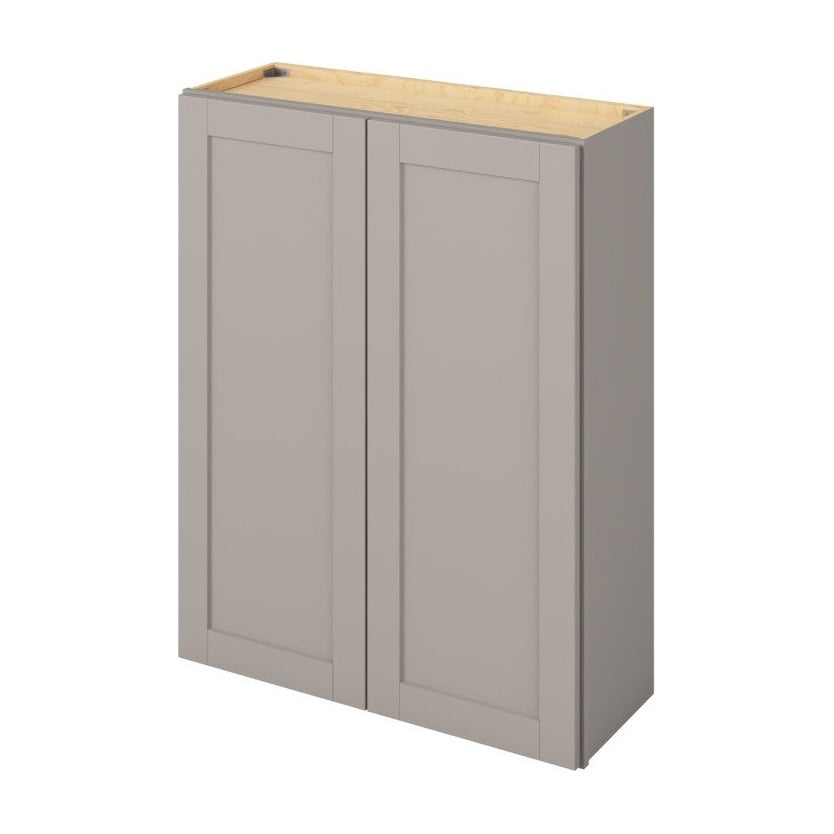 33"W x 42"H Wall Cabinet with Double Doors and Three Shelves in Catalina Pebble Grey