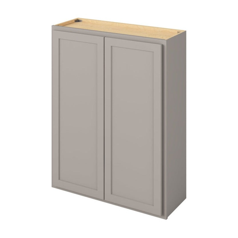 33"W x 42"H Wall Cabinet with Double Doors and Three Shelves in Hatteras Pebble Grey
