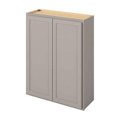33"W x 42"H Wall Cabinet with Double Doors and Three Shelves in Hatteras Pebble Grey