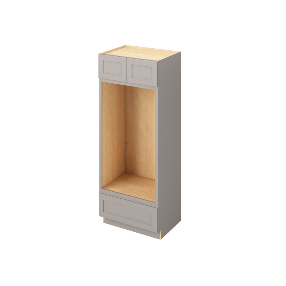 33"W x 84"H Double Oven Cabinet with Double Doors and One Drawer in Catalina Pebble Grey