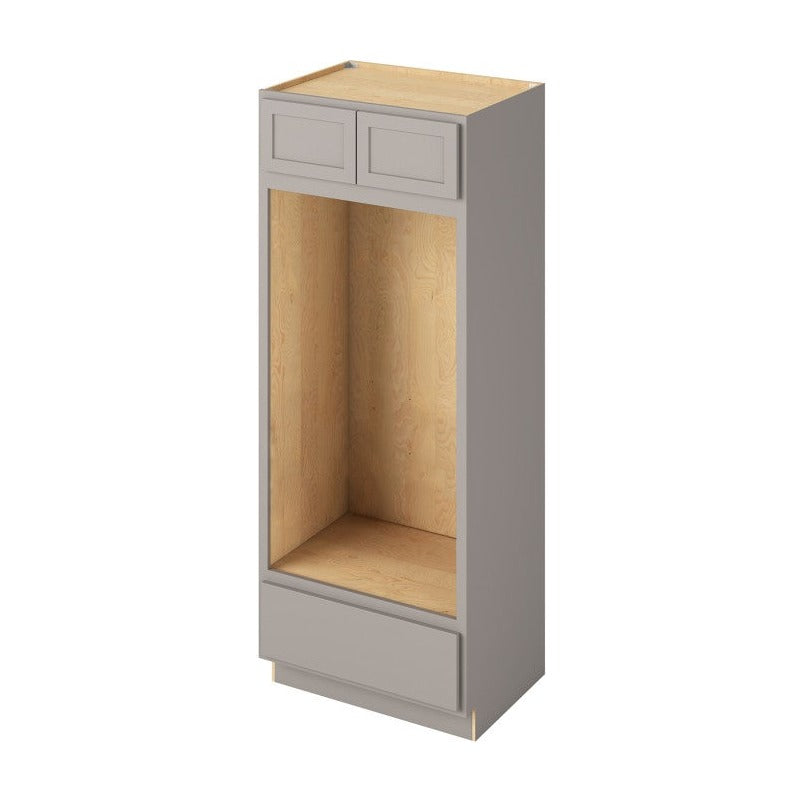 33"W x 84"H Double Oven Cabinet with Double Doors and One Drawer in Hatteras Pebble Grey