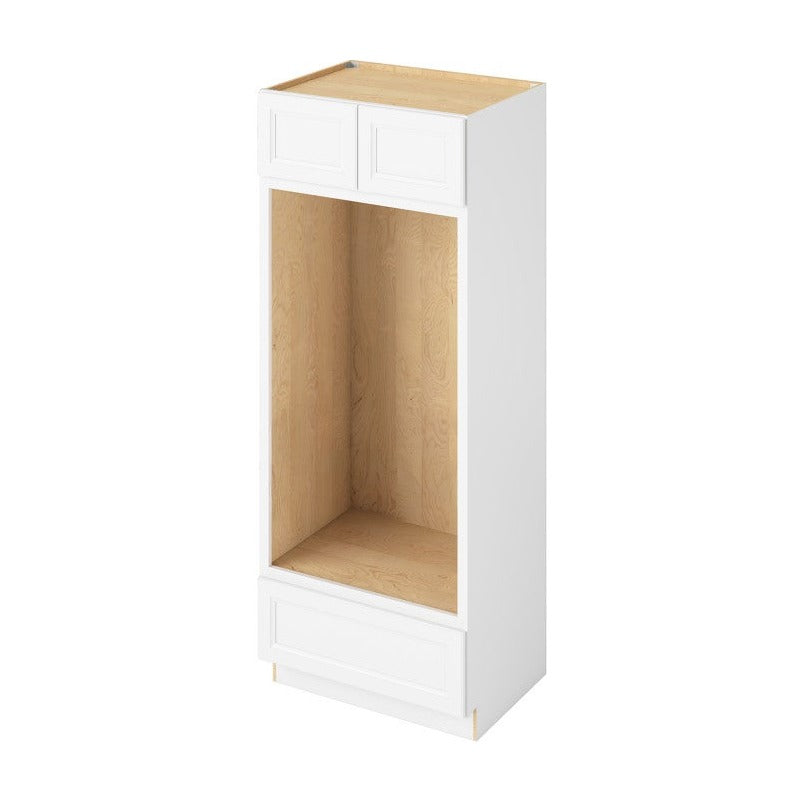33"W x 84"H Double Oven Cabinet with Double Doors and One Drawer in Maui Polar White