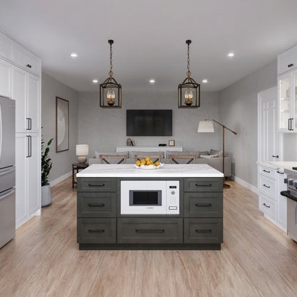 33"W x 84"H Double Oven Cabinet with Double Doors and One Drawer in Maui Polar White, view 6