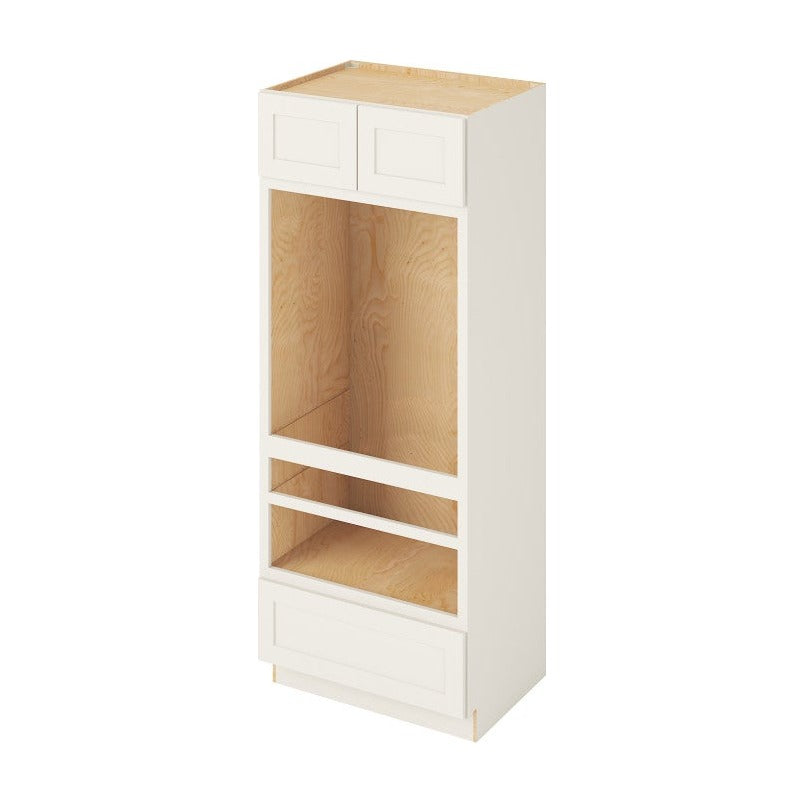 33"W x 84"H Universal Double Oven Cabinet with Double Doors and One Drawer in Catalina Shell White