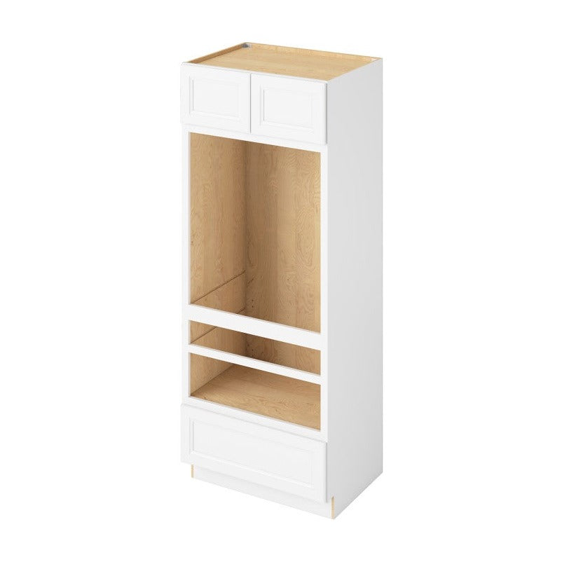 33"W x 84"H Universal Double Oven Cabinet with Double Doors and One Drawer in Maui Polar White