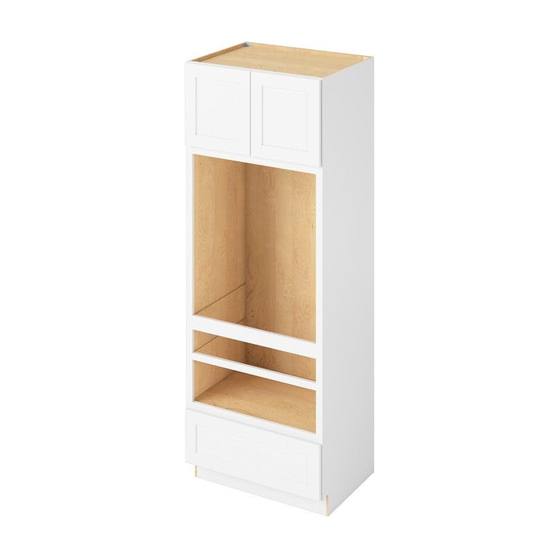 33"W x 90"H Universal Double Oven Cabinet with Double Doors and One Drawer in Catalina Polar White