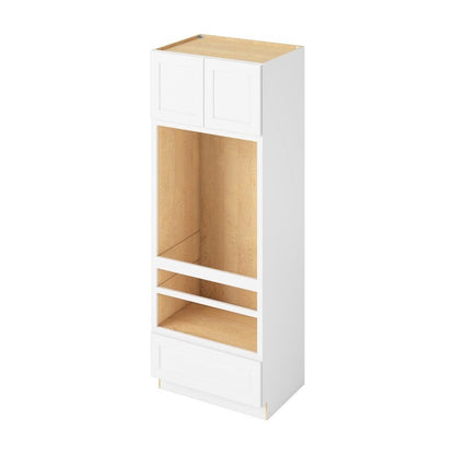33"W x 90"H Universal Double Oven Cabinet with Double Doors and One Drawer in Catalina Polar White
