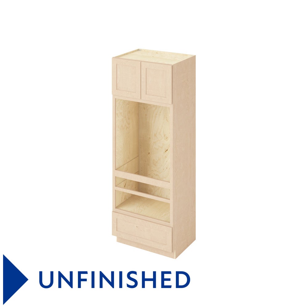 33"W x 90"H Universal Double Oven Cabinet with Double Doors and One Drawer in Catalina Unfinished