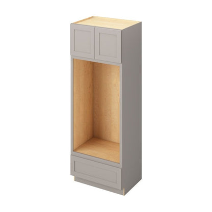 33"W x 96"H Double Oven Cabinet with Double Doors and One Drawer in Catalina Pebble Grey