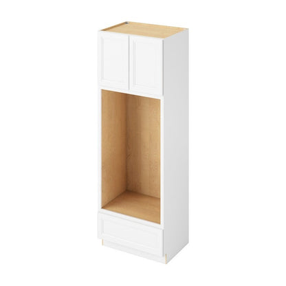 33"W x 96"H Double Oven Cabinet with Double Doors and One Drawer in Maui Polar White