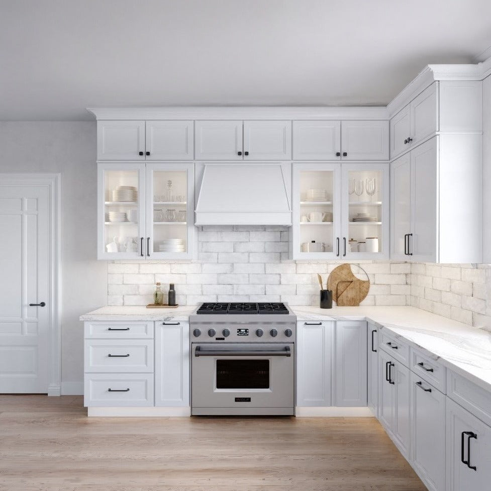 33"W x 96"H Double Oven Cabinet with Double Doors and One Drawer in Maui Polar White, view 4
