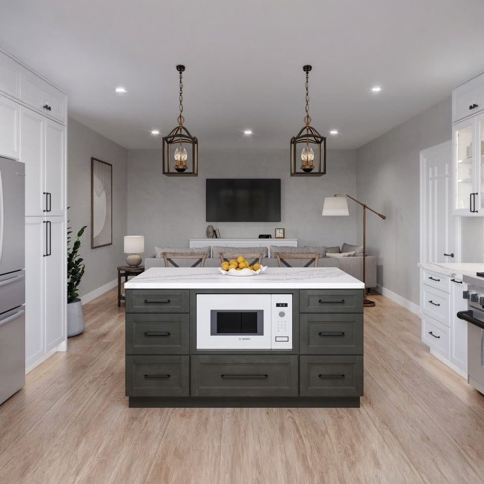 33"W x 96"H Double Oven Cabinet with Double Doors and One Drawer in Maui Polar White, view 6